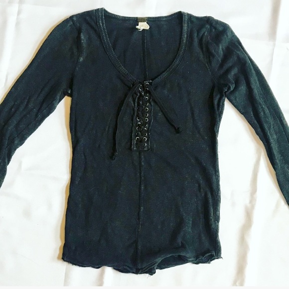 Free People Tops - Free People lace up front tee